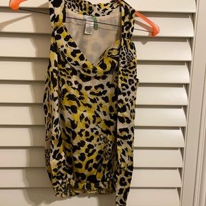 Cache cheetah print sleeves top